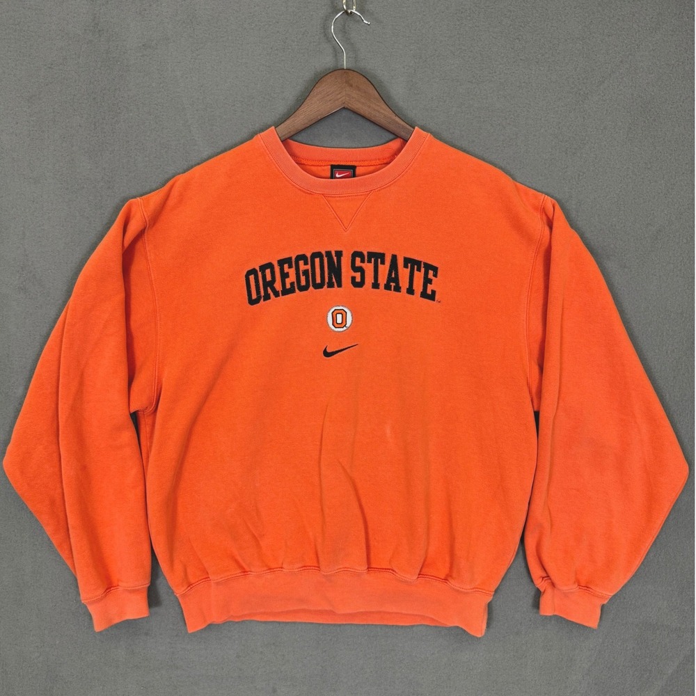 Vintage 90s Nike Oregon State Beavers Sweatshirt Mens S Orange Embroidered